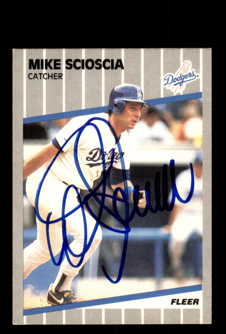 Signed Baseball Card Auto Mike Scioscia 1989 Fleer #71 Los Angeles Dodgers