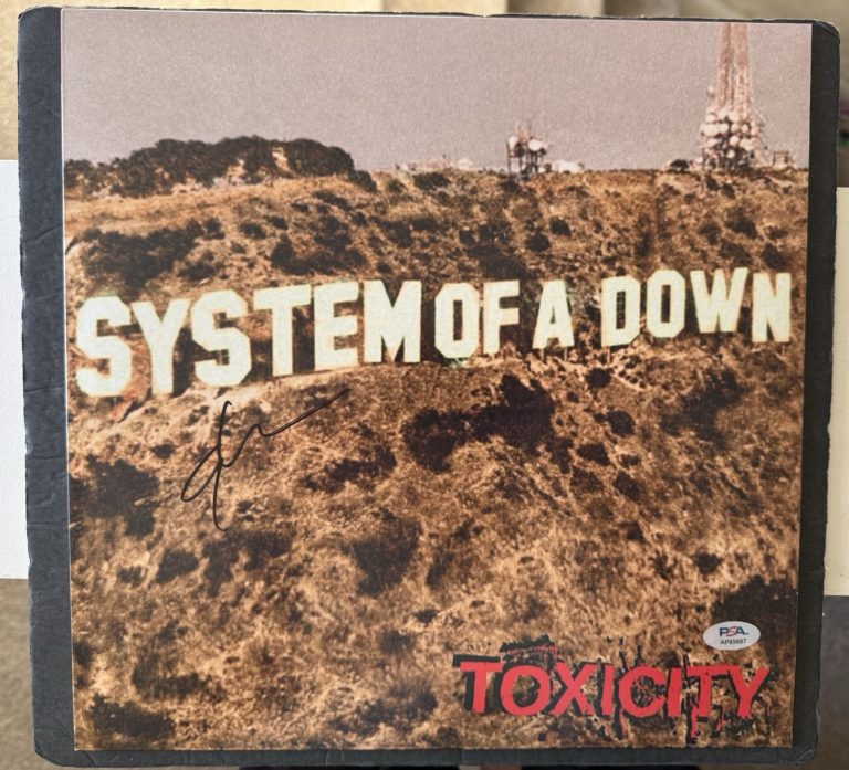 SHAVO ODADJIAN SIGNED SYSTEM OF A DOWN TOXICITY ALBUM VINYL RECORD PSA/DNA COA