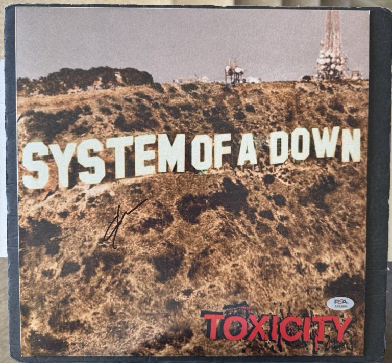 SHAVO ODADJIAN SIGNED SYSTEM OF A DOWN TOXICITY ALBUM VINYL RECORD PSA/DNA COA