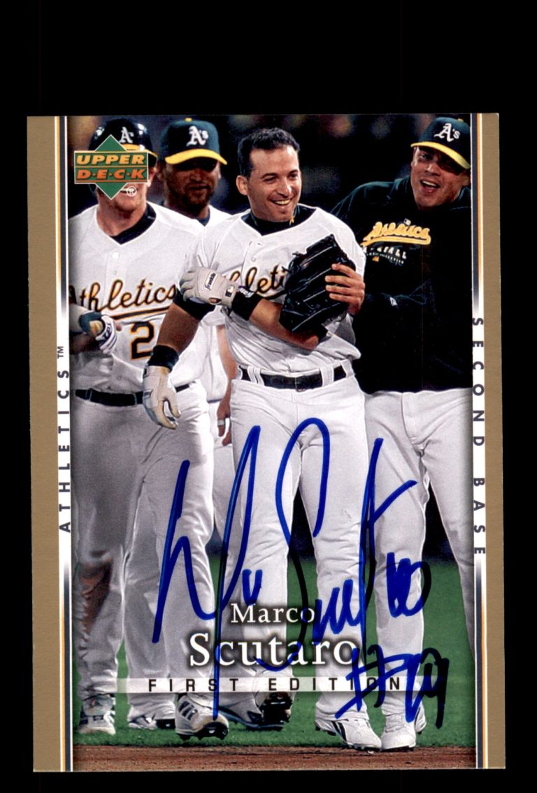 Signed Baseball Card Auto Marco Scutaro 2007 Upper Deck First Edition #129 A's