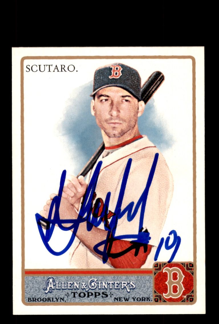 Signed Baseball Card Auto Marco Scutaro 2011 Topps Allen & Ginter #208 Red Sox