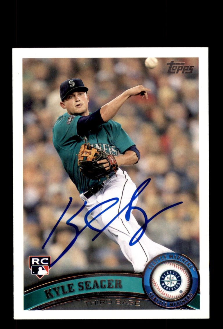 Signed Baseball Card Auto Kyle Seager 2011 Topps #US308 Seattle Mariners