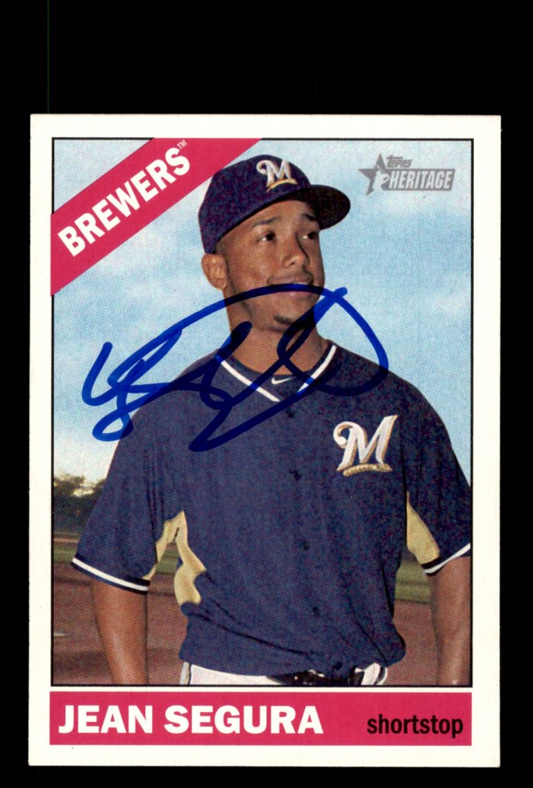 Signed Baseball Card Auto Jean Segura 2015 Topps Heritage #12 Milwaukee Brewers