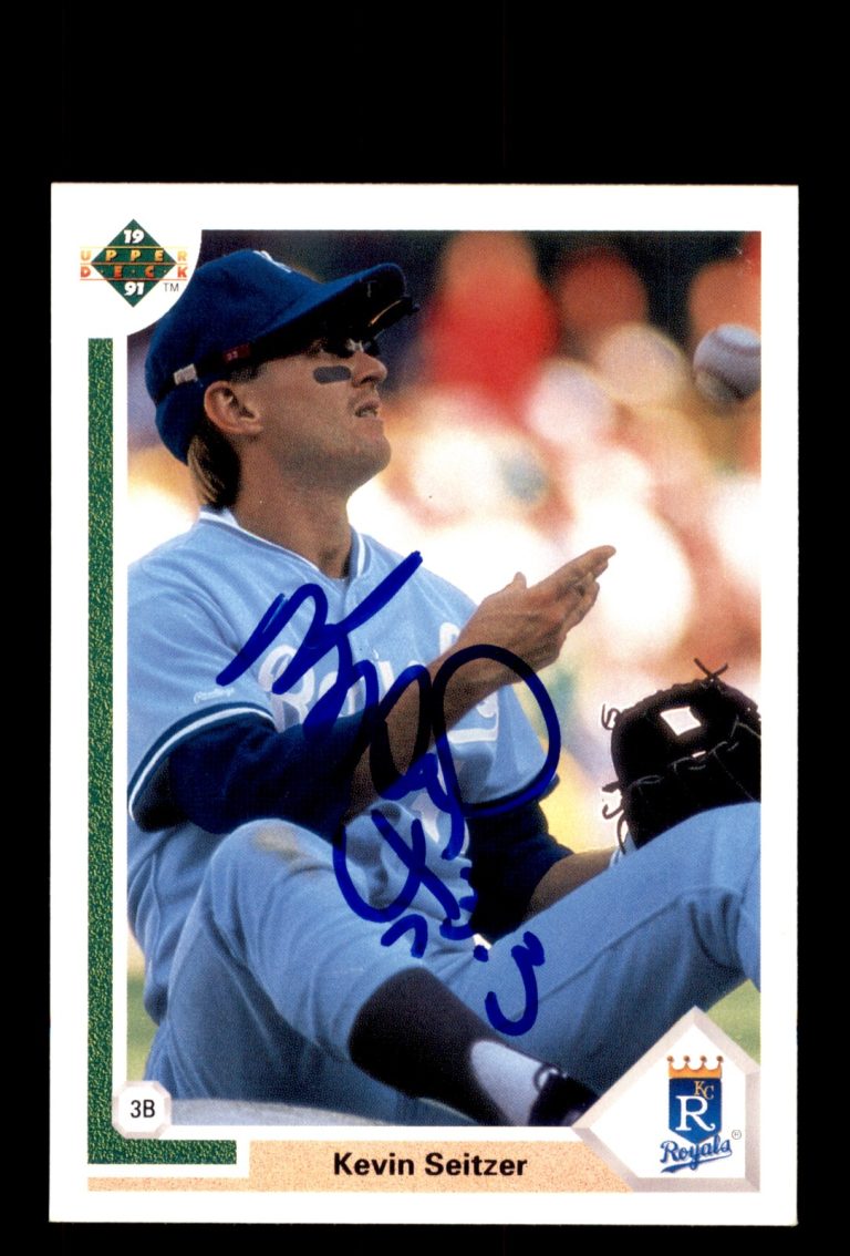 Signed Baseball Card Auto Kevin Seitzer 1991 Upper Deck #433 Kansas City Royals