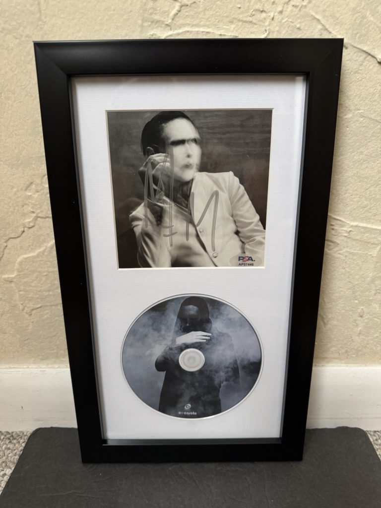 MARILYN MANSON SIGNED AUTOGRAPH THE PALE EMPEROR FRAMED CD PSA/DNA COA
