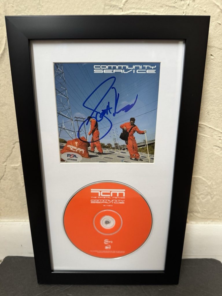 The Crystal Method Signed Scott Kirkland framed Community Service CD PSA/DNA