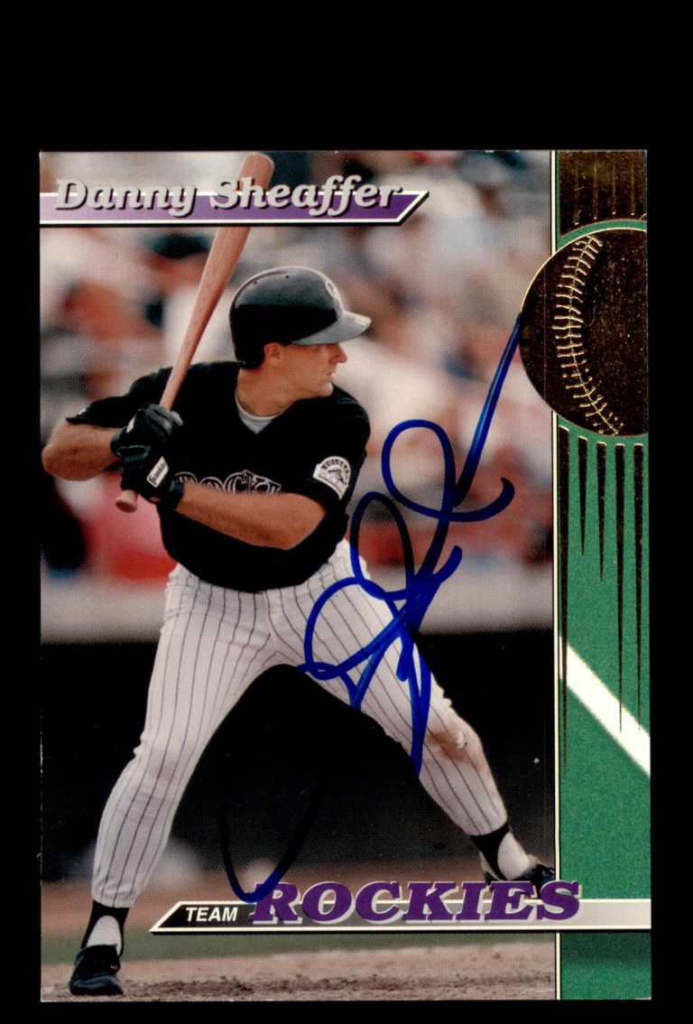 Signed Baseball Card Auto Danny Sheaffer 1993 Topps Stadium Club Rockies #28