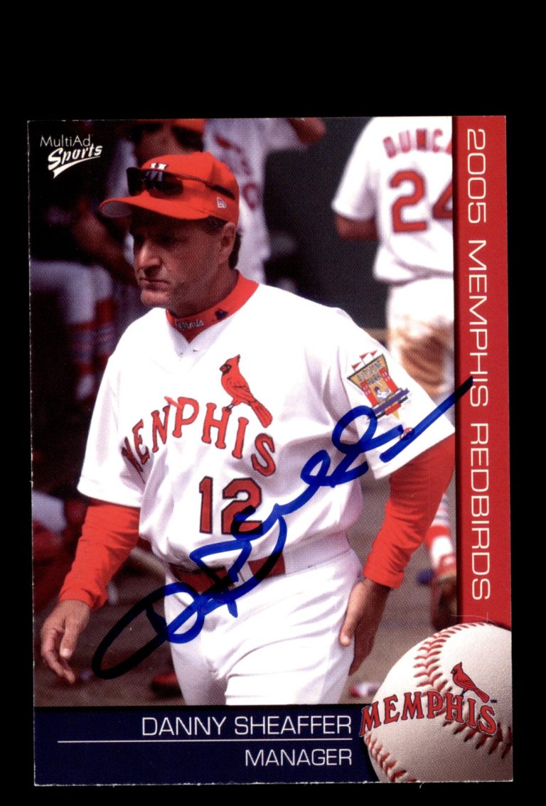 Signed Baseball Card Auto Danny Sheaffer 2005 MultiAd Memphis Redbirds