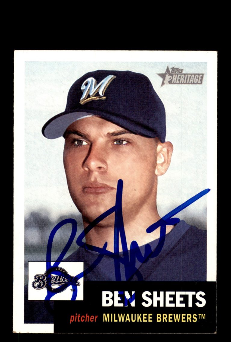Signed Baseball Card Auto Ben Sheets 2002 Topps Heritage #99 Milwaukee Brewers