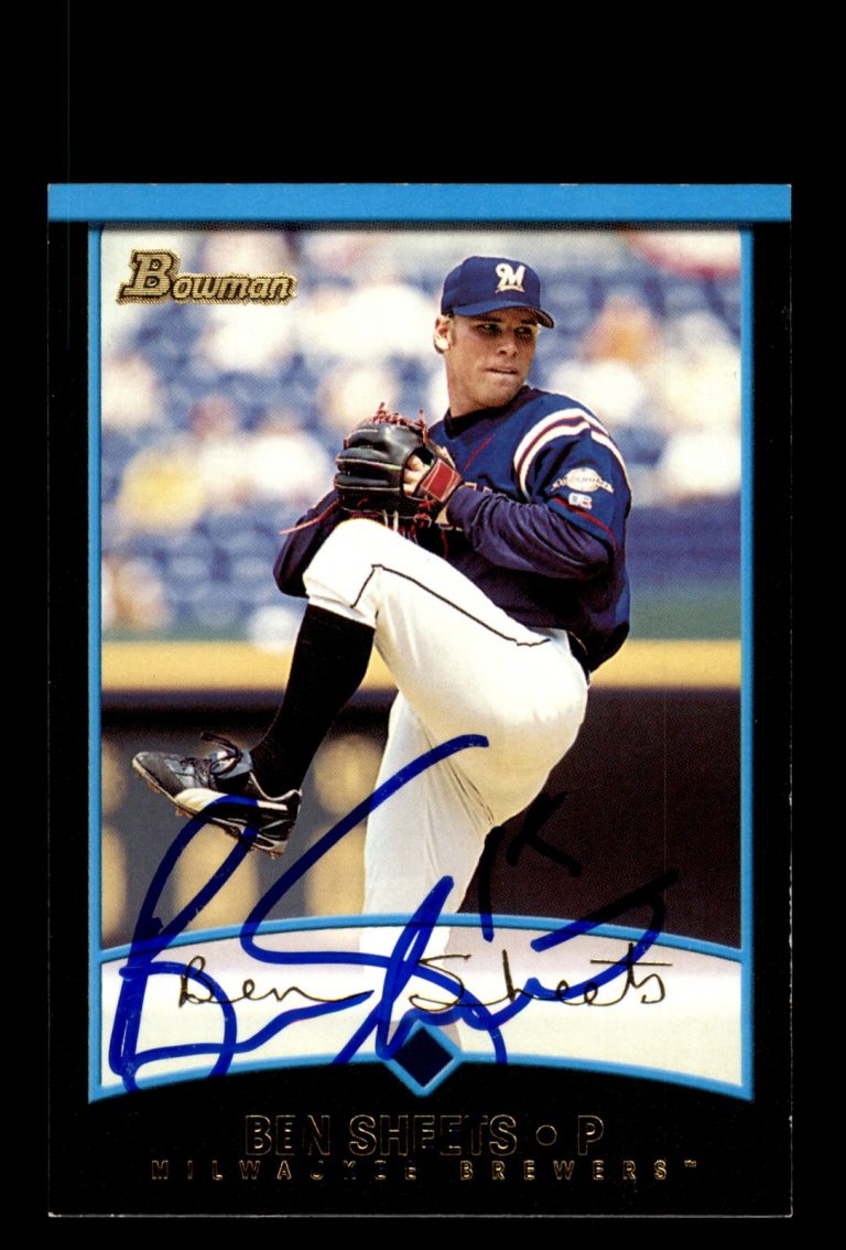 Signed Baseball Card Auto Ben Sheets 2001 Bowman #267 Milwaukee Brewers