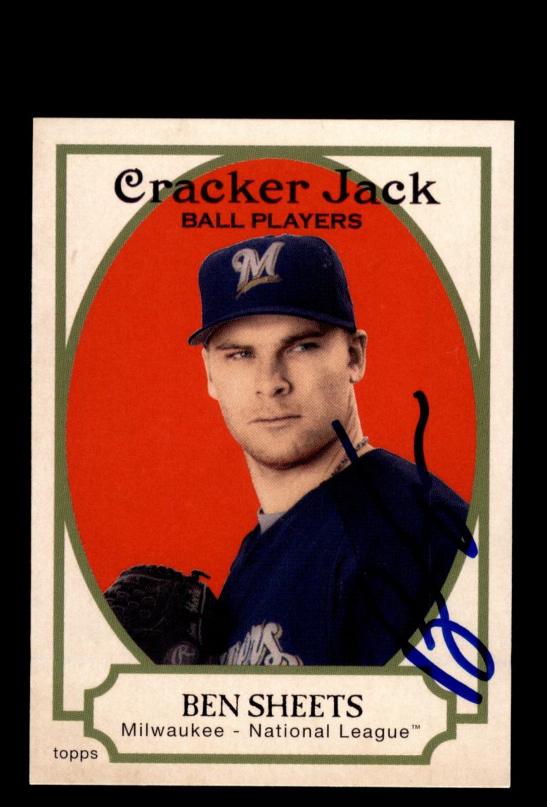 Signed Baseball Card Auto Ben Sheets 2005 Topps Cracker Jack #33 Brewers