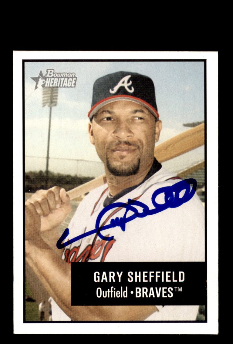 Signed Baseball Card Auto Gary Sheffield 2003 Bowman Heritage #133 Braves