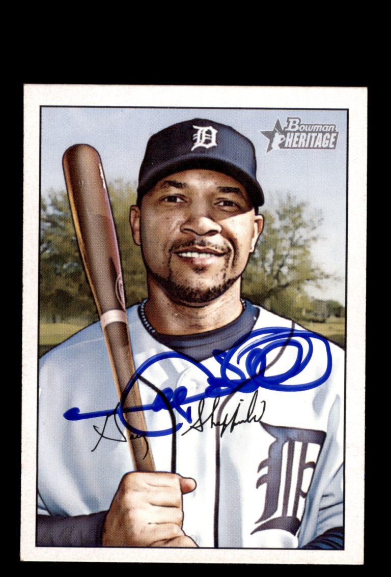 Signed Baseball Card Auto Gary Sheffield 2007 Bowman Heritage #168 Tigers