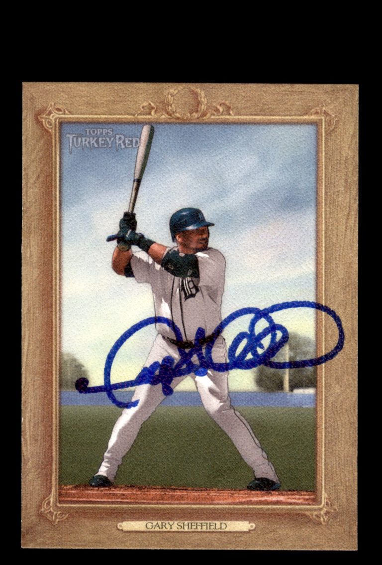 Signed Baseball Card Auto Gary Sheffield 2007 Topps Turkey Red #100 Tigers