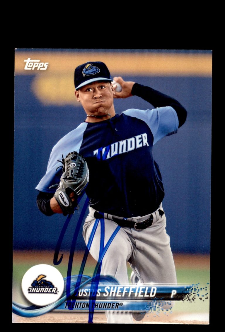 Signed Baseball Card Auto Justus Sheffield 2018 Topps Pro Debut #16