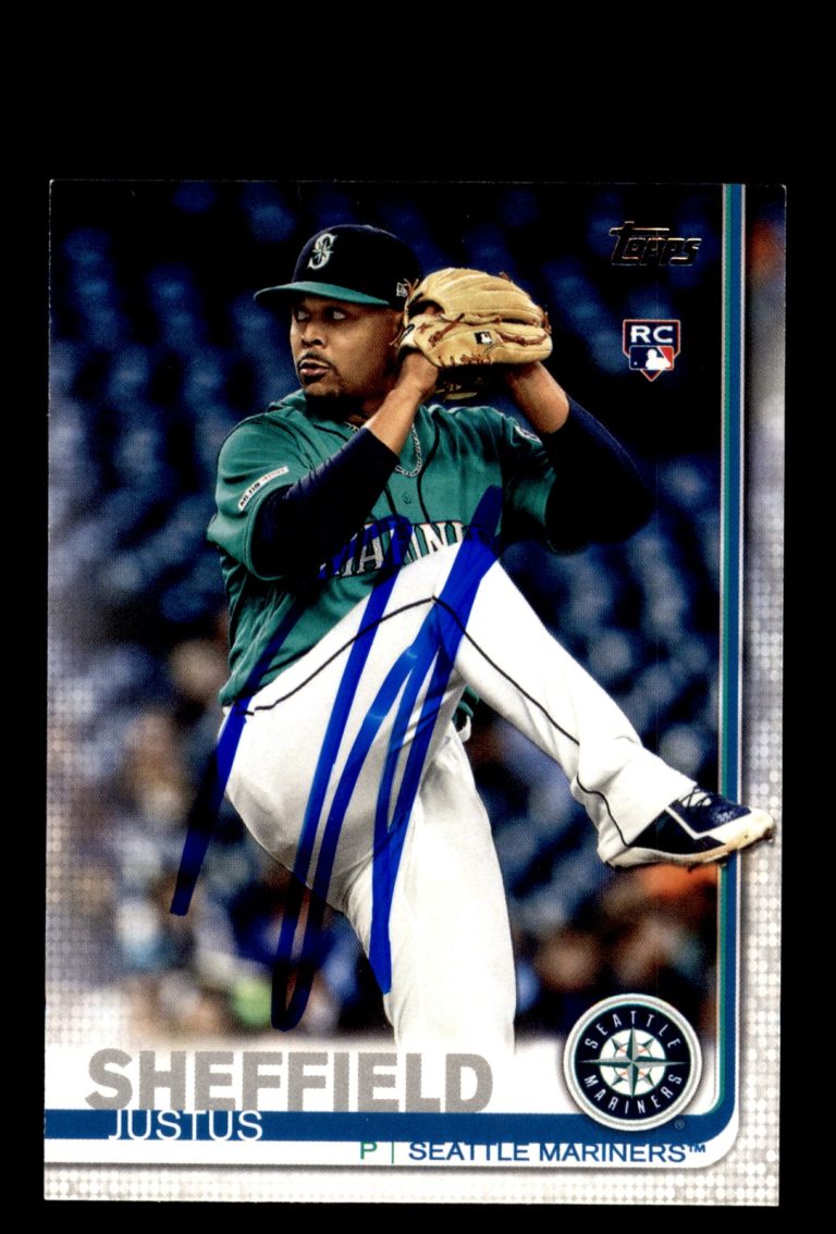 Signed Baseball Card Auto Justus Sheffield 2019 Topps #US123 Seattle Mariners