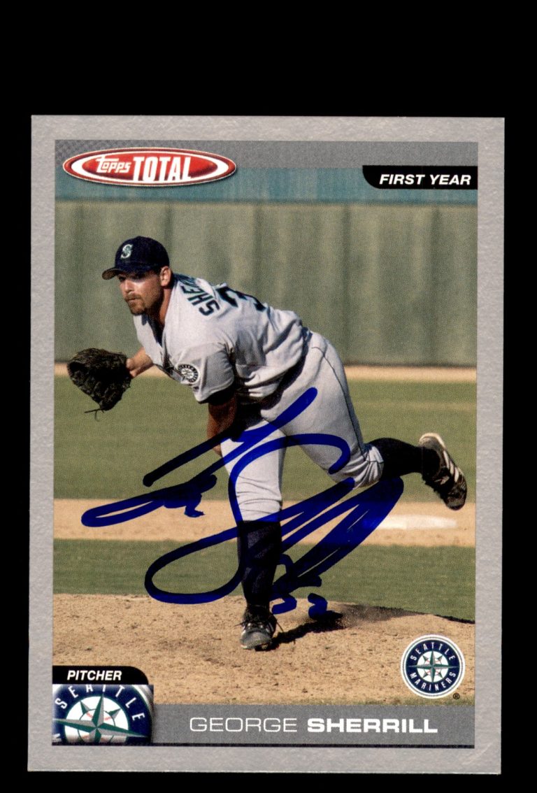Signed Baseball Card Auto George Sherrill 2004 Topps Total #844 Mariners Silver