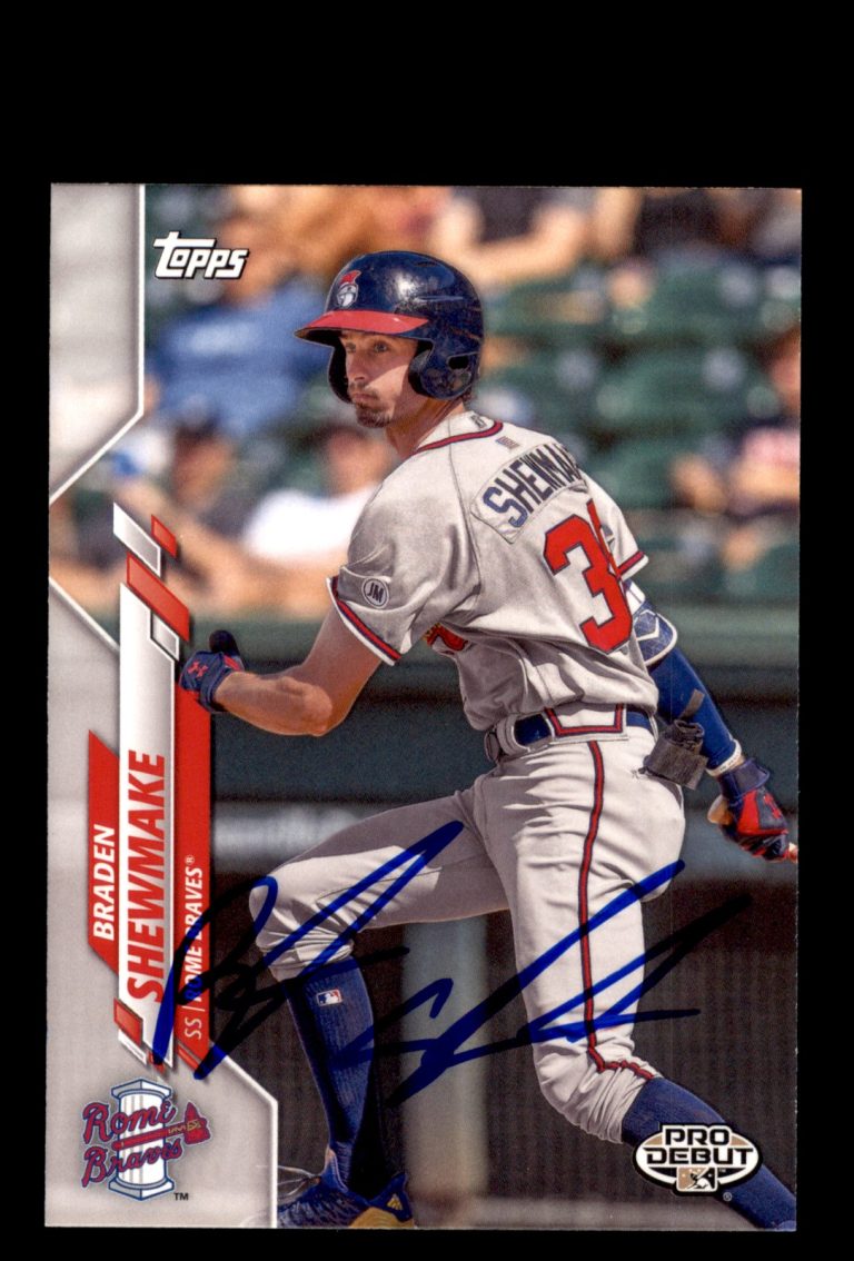 Signed Baseball Card Auto Braden Shewmake 2020 Topps Pro Debut #PD-174 Braves