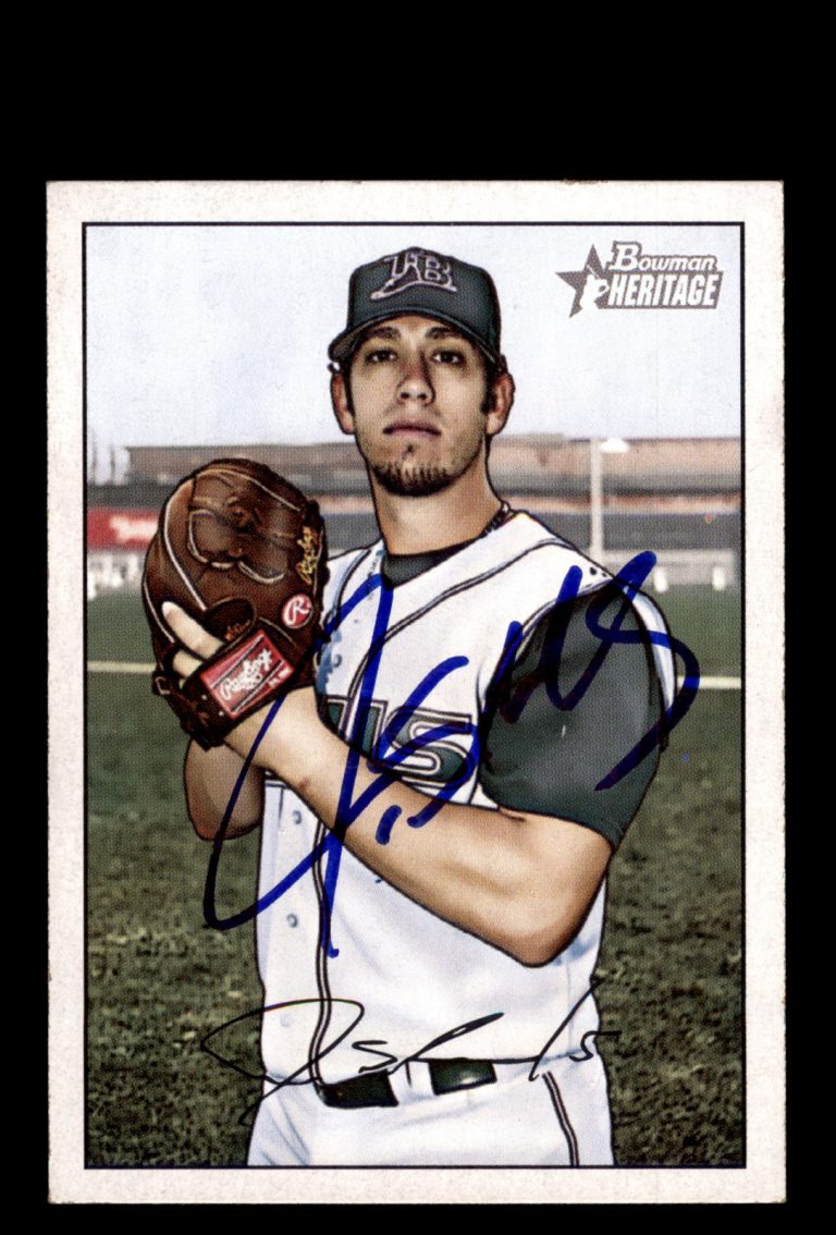 Signed Baseball Card Auto James Shields 2007 Bowman Heritage #78 Devil Rays