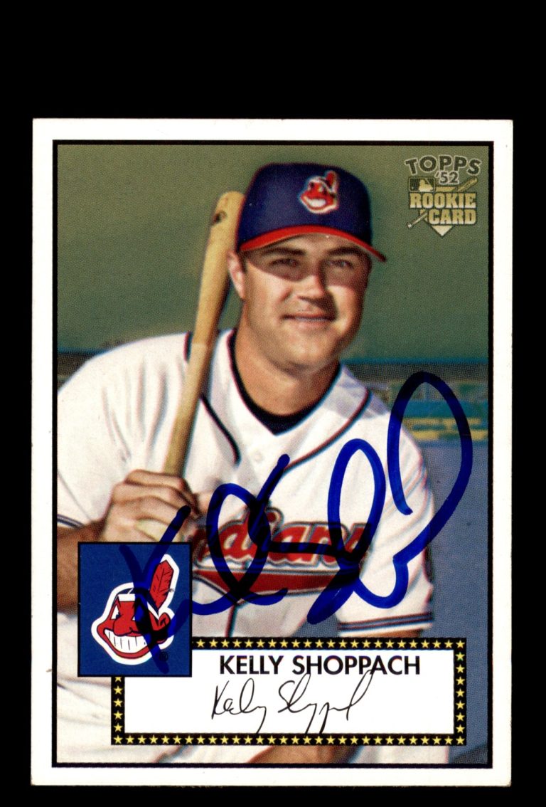 Signed Baseball Card Auto Kelly Shoppach 2006 Topps '52 Rookies #44 Indians