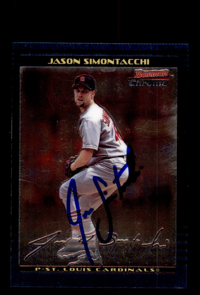 Signed Baseball Card Auto Jason Simontacchi 2002 Bowman Chrome #BDP117 Cardinals