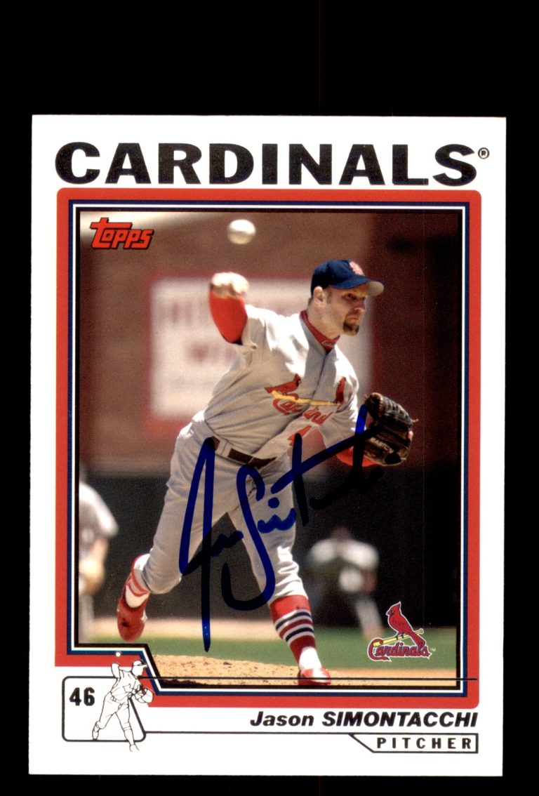 Signed Baseball Card Auto Jason Simontacchi 2004 Topps #424 St. Louis Cardinals