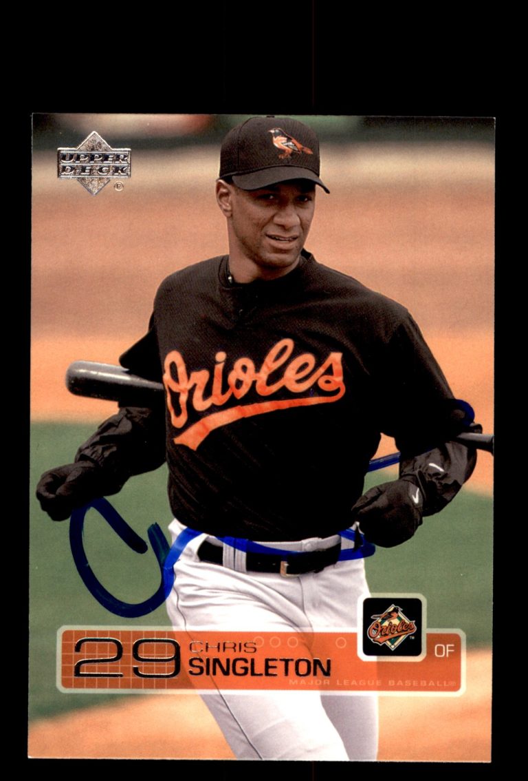 Signed Baseball Card Auto Chris Singleton 2003 Upper Deck #77 Baltimore Orioles