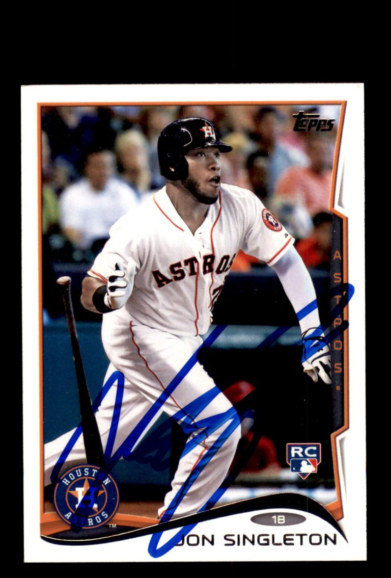 Signed Baseball Card Auto Jon Singleton 2014 Topps Update #US-150 Houston Astros