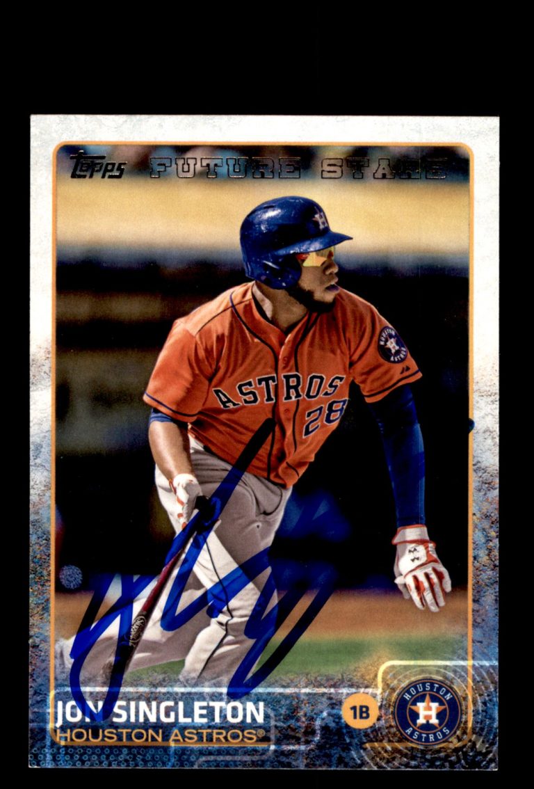 Signed Baseball Card Auto Jon Singleton 2015 Topps #358 Houston Astros