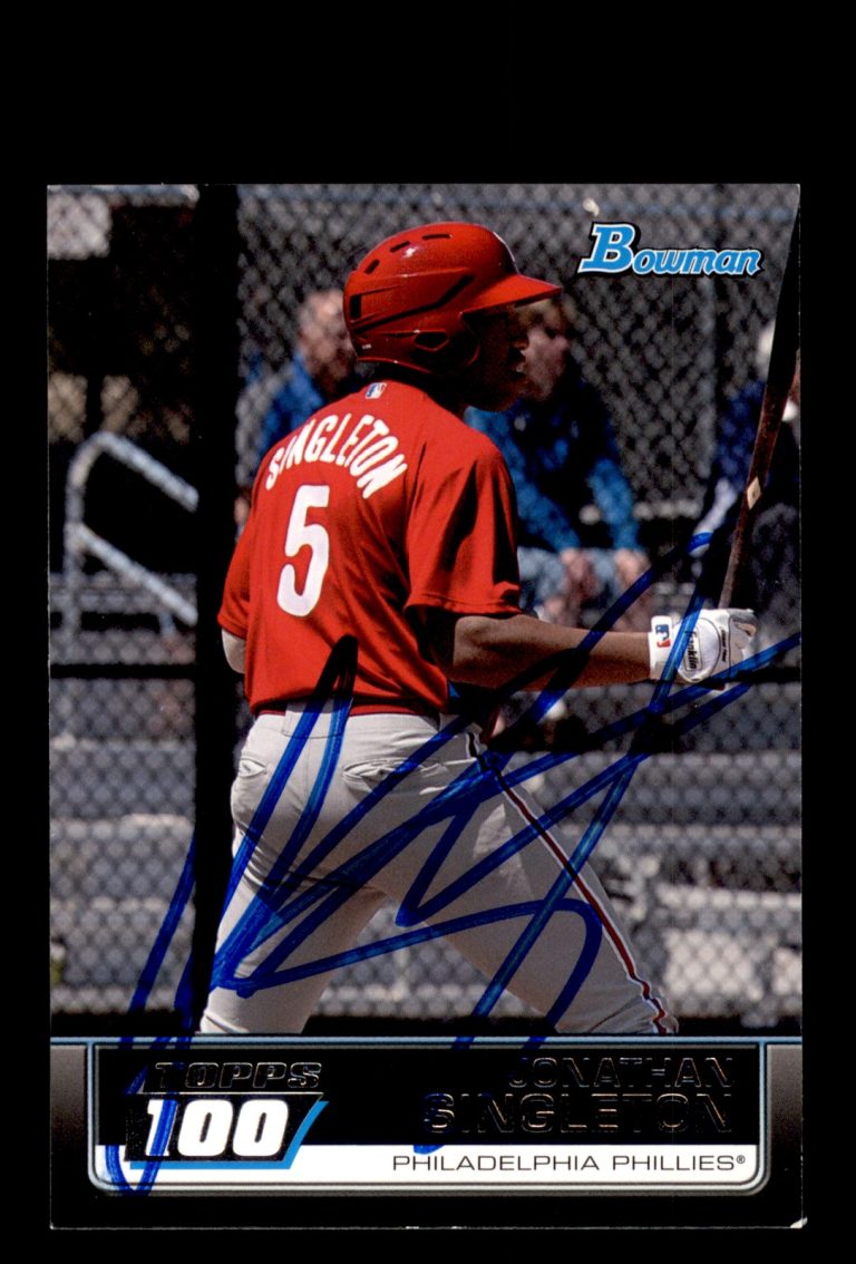 Signed Baseball Card Auto Jonathan Singleton 2011 Bowman #TP2 Phillies