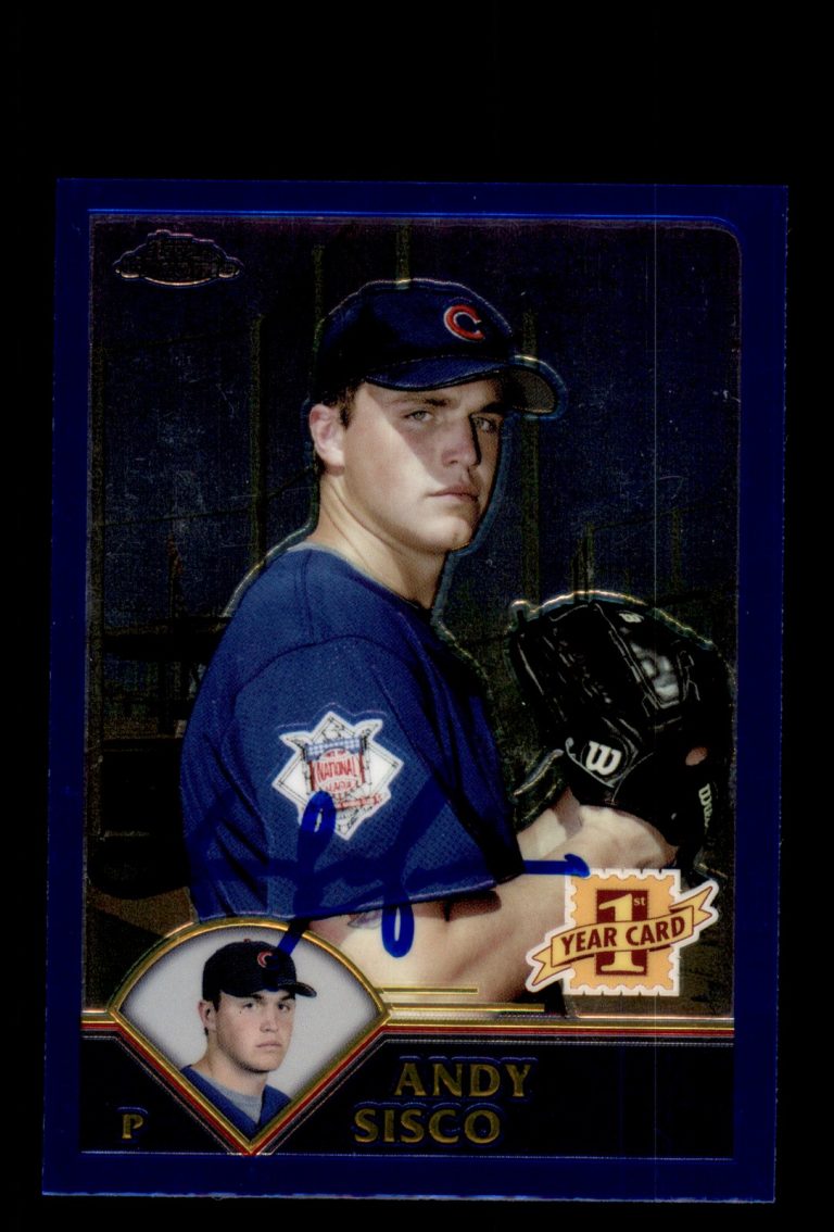 Signed Baseball Card Auto Andy Sisco 2003 Topps Chrome #T196 Cubs