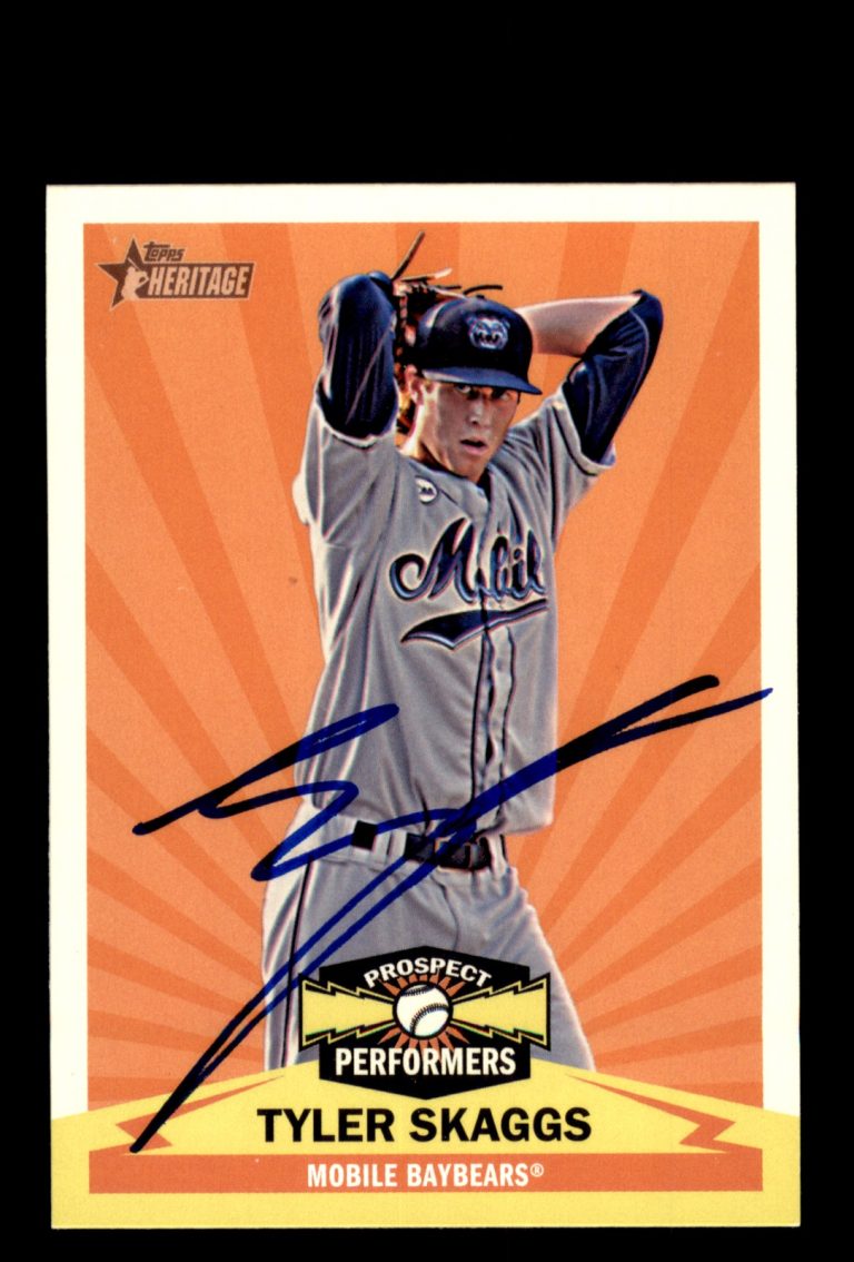 Signed Baseball Card Auto Tyler Skaggs 2012 Topps Heritage Minor League #PPTS