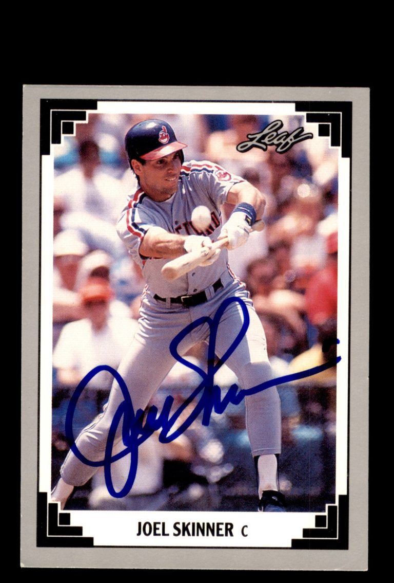 Signed Baseball Card Auto Joel Skinner 1991 Leaf #211 Cleveland Indians