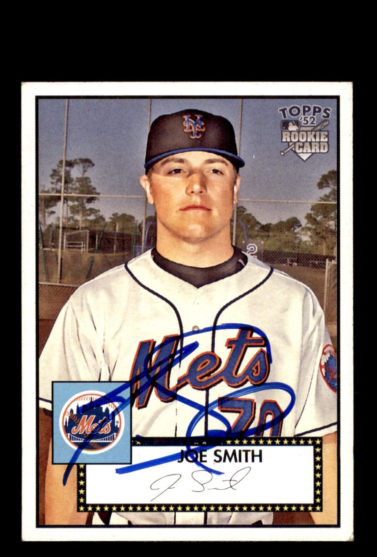 Signed Baseball Card Auto Joe Smith 2007 Topps Rookie 52 #61 New York Mets