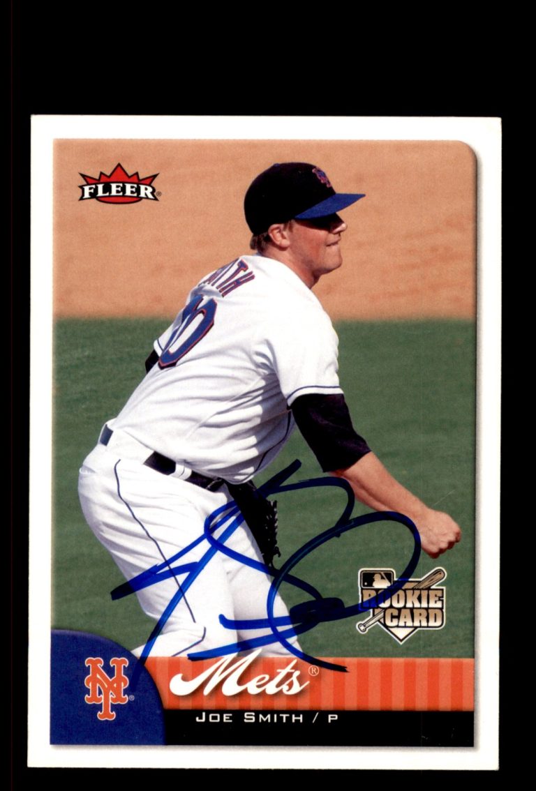 Signed Baseball Card Auto Joe Smith 2007 Fleer #419 New York Mets
