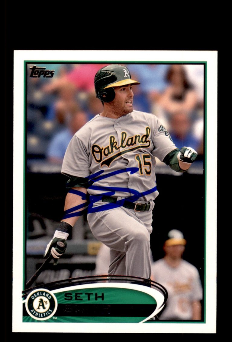 Signed Baseball Card Auto Seth Smith 2012 Topps Update #US196 Oakland Athletics
