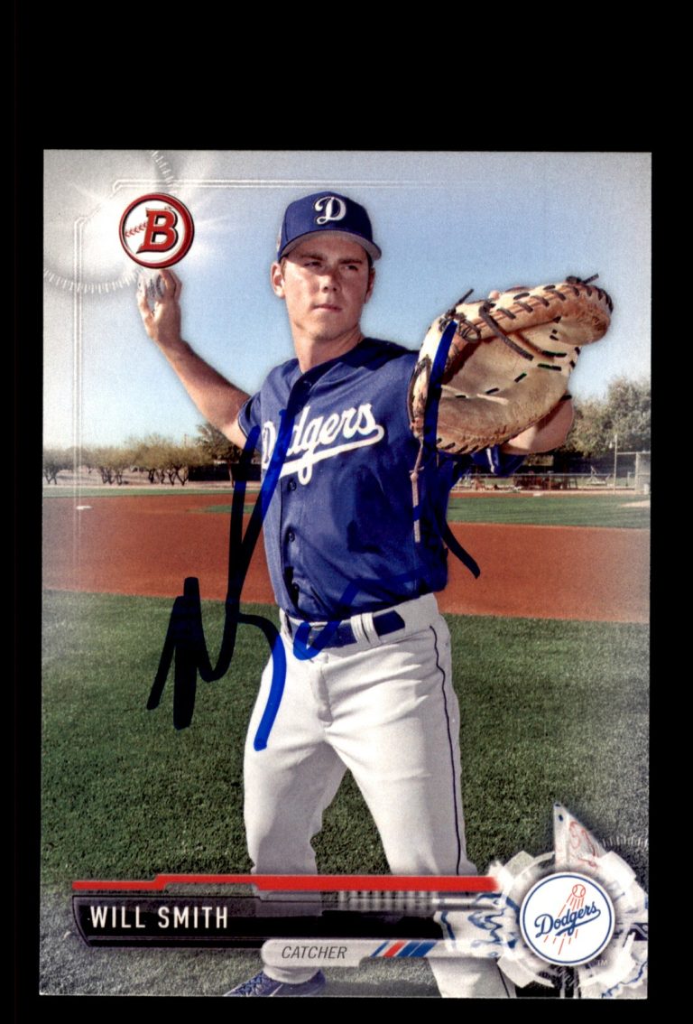 Signed Baseball Card Auto Will Smith 2017 Bowman Draft #BD-116 LA Dodgers
