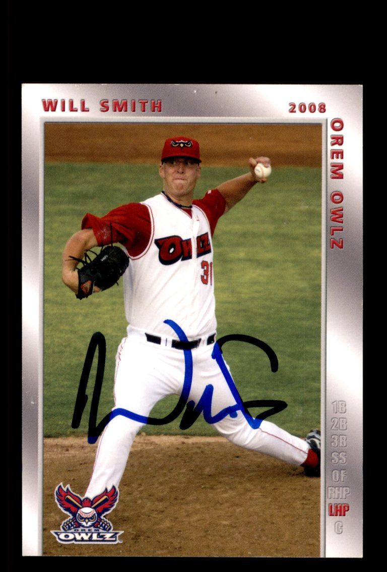 Signed Baseball Card Auto Will Smith 2008 Grandstand Orem Owlz MILB