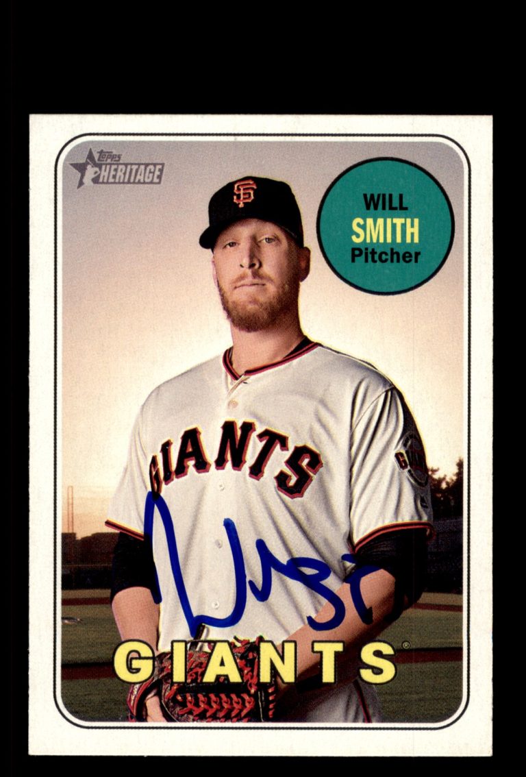 Signed Baseball Card Auto Will Smith 2018 Topps Heritage #614 SF Giants