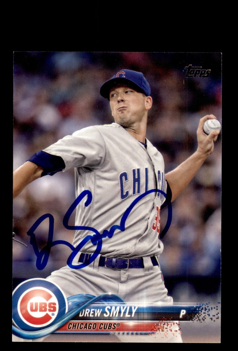 Signed Baseball Card Auto Drew Smyly 2018 Topps #699 Chicago Cubs