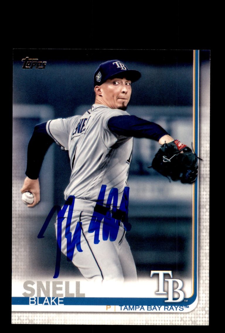 Signed Baseball Card Auto Blake Snell 2019 Topps #130 Tampa Bay Rays