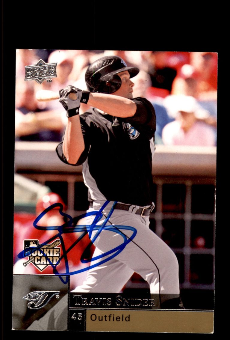 Signed Baseball Card Auto Travis Snider 2009 Upper Deck #408 Toronto Blue Jays