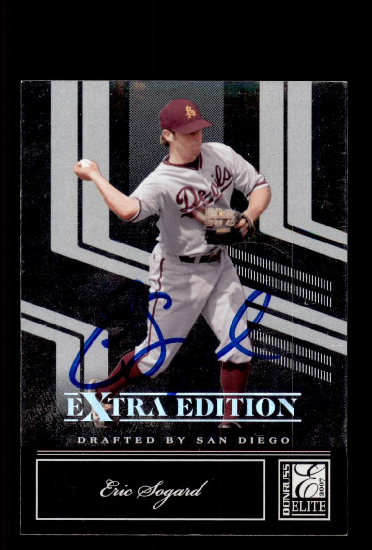 Signed Baseball Card Auto Eric Sogard 2007 Donruss Elite #53 San Diego Padres