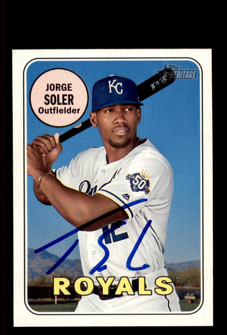 Signed Baseball Card Auto Jorge Soler 2018 Topps Heritage #656 Royals