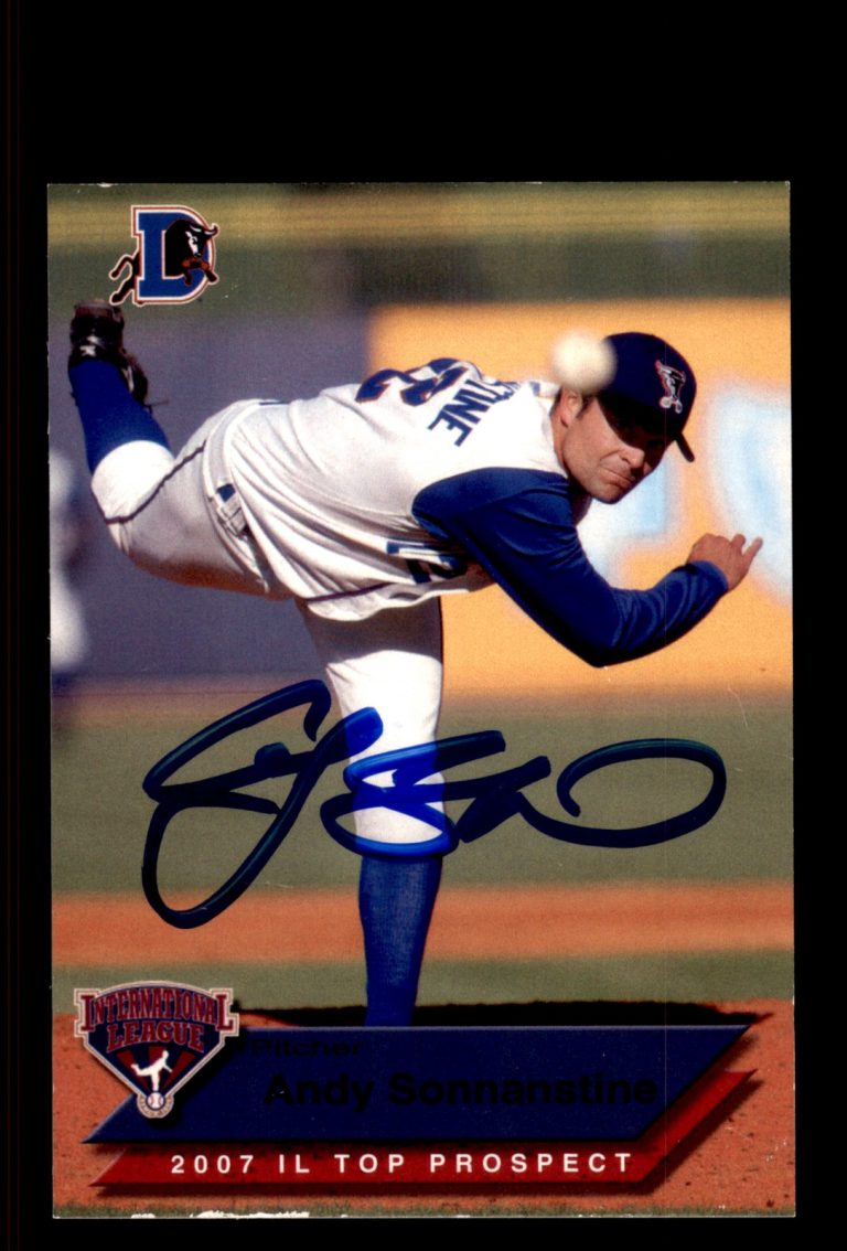Signed Baseball Card Auto Andy Sonnanstine 2007 International League Prospects