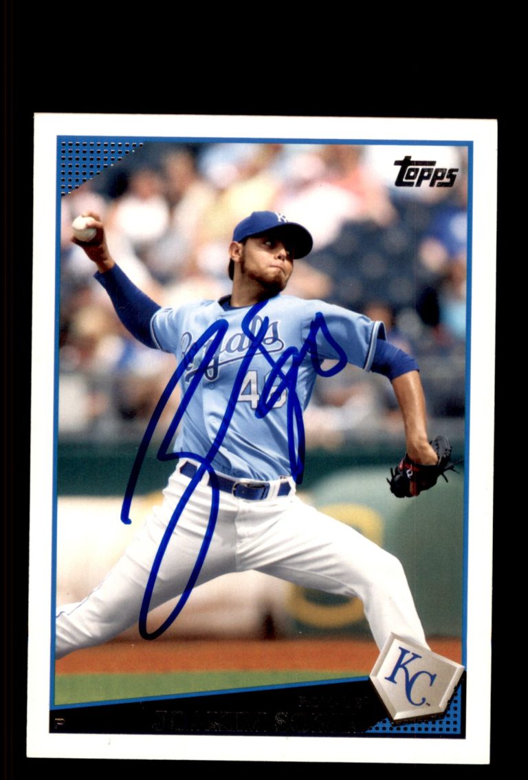 Signed Baseball Card Auto Joakim Soria 2009 Topps #635 Kansas City Royals