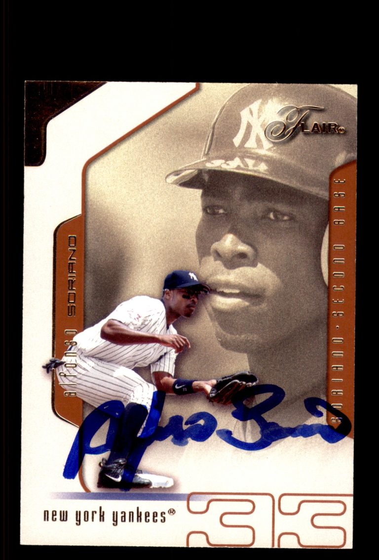 Signed Baseball Card Auto Alfonso Soriano 2002 Flair #30 New York Yankees