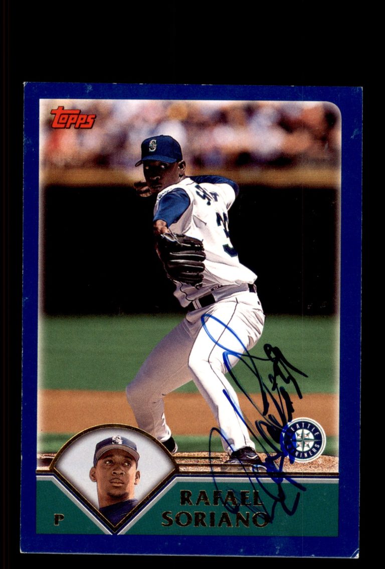 Signed Baseball Card Auto Rafael Soriano 2003 Topps #554 Seattle Mariners