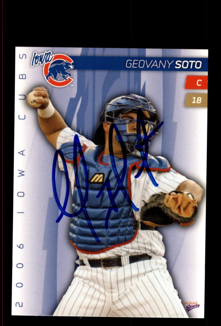 Signed Baseball Card Auto Geovany Soto 2006 MultiAd Iowa Cubs