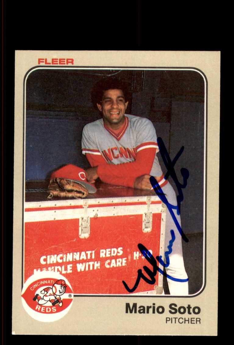 Signed Baseball Card Auto Mario Soto 1983 Fleer #603 Cincinnati Reds